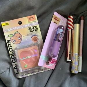 L.A. Colors Cheek + Lip Glitter Balm in Peachy Pink